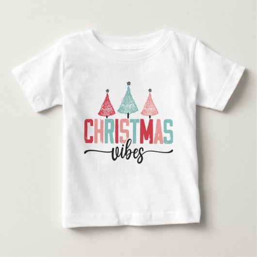 Weihnachtsmäntel - festes Baumdesign Baby T-shirt (Vorderseite)