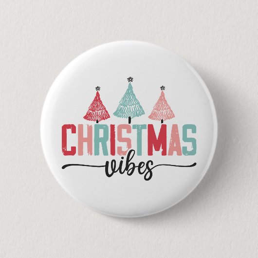 Weihnachtsmäntel - festes Baumdesign Button (Vorderseite)