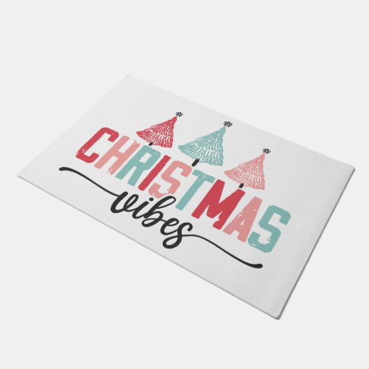 Weihnachtsmäntel - festes Baumdesign Fußmatte (Schrägansicht)