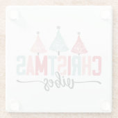 Weihnachtsmäntel - festes Baumdesign Glasuntersetzer (Rückseite)