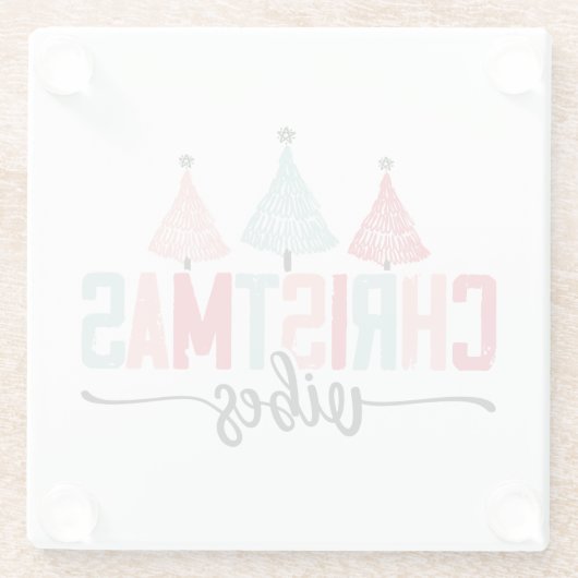 Weihnachtsmäntel - festes Baumdesign Glasuntersetzer (Rückseite)