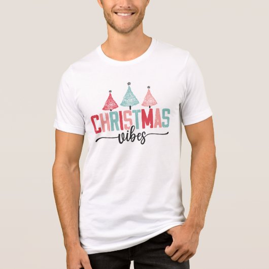 Weihnachtsmäntel - festes Baumdesign Tri-Blend Shirt (Vorderseite)