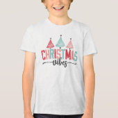 Weihnachtsmäntel - festes Baumdesign Tri-Blend Shirt (Vorderseite)