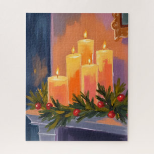 Weihnachtsmantel Kerzen Girlande Puzzle