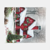 Weihnachtsmärchen Landschaft Fleecedecke (Vorderseite (Horizontal))
