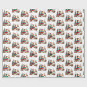 Weihnachtsmärchen mit festem Kachelgeflecht Geschenkpapier (Flach)