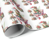Weihnachtsmärchen mit gefliestem Muster Geschenkpapier (Rolleneckpunkt)