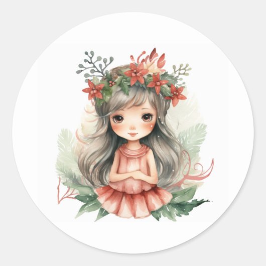 Weihnachtsmärchen Runder Aufkleber (Vorderseite)