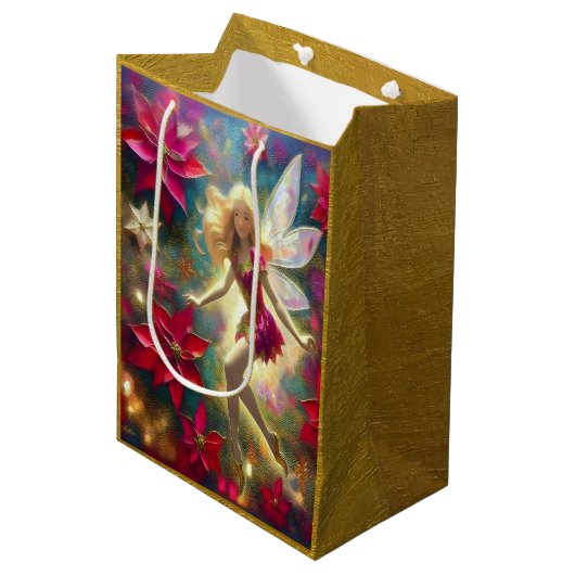 Weihnachtsmärchen-Sammlung - Blass Gold Blonde Haa Mittlere Geschenktüte (Vorderseite Schrägansicht)