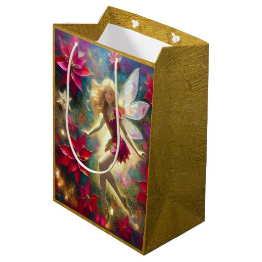 Weihnachtsmärchen-Sammlung - Blass Gold Blonde Haa Mittlere Geschenktüte (Rückseite Schrägansicht)