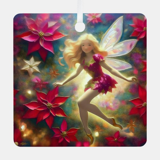 Weihnachtsmärchen-Sammlung - Blass Gold Blonde Haa Ornament Aus Metall (Vorderseite)