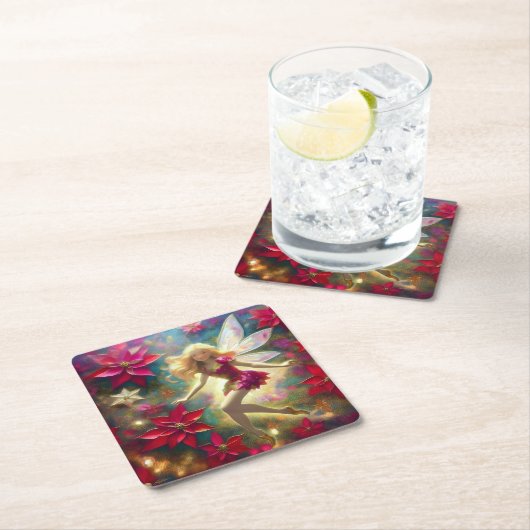 Weihnachtsmärchen-Sammlung - Blass Gold Blonde Haa Rechteckiger Pappuntersetzer (Vor Ort)