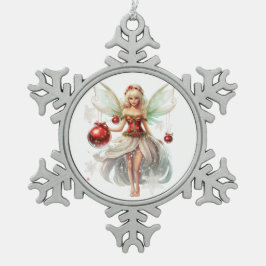 Weihnachtsmärchen Schneeflocken Zinn-Ornament