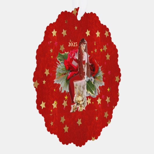 Weihnachtsmärchen & Sterne Ornament Karte (Rechts)