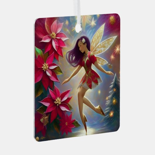 Weihnachtsmärchen - Straight Plum Hair Ornament Aus Metall (Vorderseite Rechts)