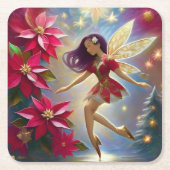 Weihnachtsmärchen - Straight Plum Hair Rechteckiger Pappuntersetzer (Vorderseite)