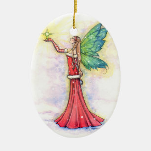 Weihnachtsmärchen und Sterne Keramikornament