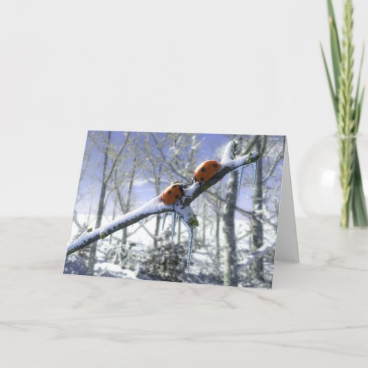 Weihnachtsmarienkäfer Feiertagskarte (Vorderseite)