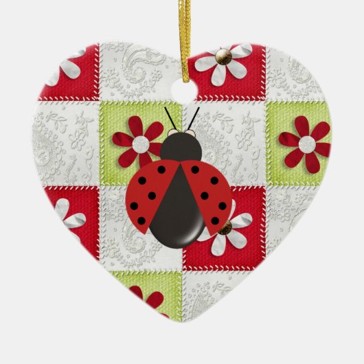 Weihnachtsmarienkäfer Keramikornament (Vorne)