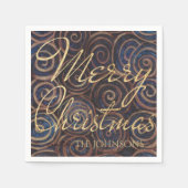 WeihnachtsMarine und Gold Serviette (Vorderseite)