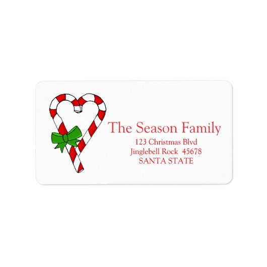 Weihnachtsmarke Candy Cane Adressaufkleber (Vorne)