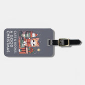 Weihnachtsmarke für Katzen und Bücher Gepäckanhänger (Vorderseite horizontal)