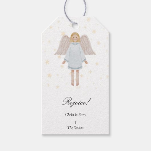 Weihnachtsmarke Nativangel Geschenkanhänger (Vorderseite)