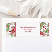 Weihnachtsmarke Red & Green Paisley (Insitu)