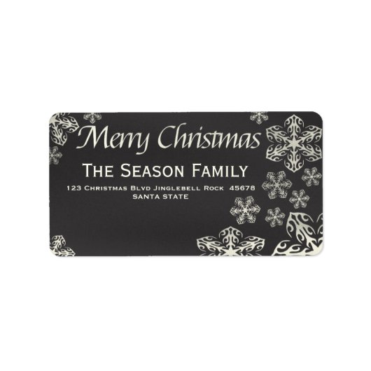 Weihnachtsmarke Snowflake Adressaufkleber (Vorne)