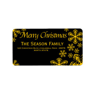 Weihnachtsmarke Snowflake Adressaufkleber