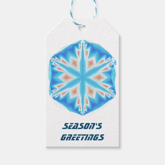 Weihnachtsmarken aus blauem Kristall Geschenkanhänger (Vorderseite)