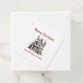 Weihnachtsmarken, die "Von unserem Haus zu dir" sa Geschenkanhänger (Beispiel)