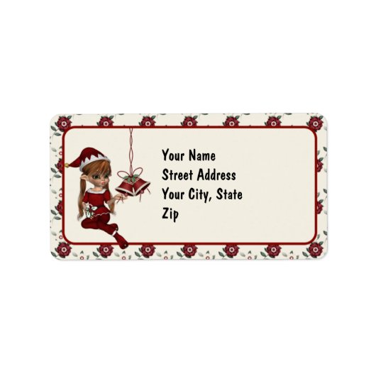 Weihnachtsmarken für den niedlichen Weihnachtsmann Adressaufkleber (Vorne)
