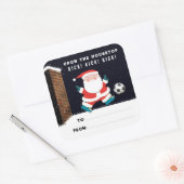 Weihnachtsmarken für Fußball Quadratischer Aufkleber (Umschlag)