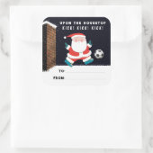 Weihnachtsmarken für Fußball Quadratischer Aufkleber (Tasche)