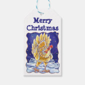 Weihnachtsmarken für Hühner Geschenkanhänger (Vorderseite)