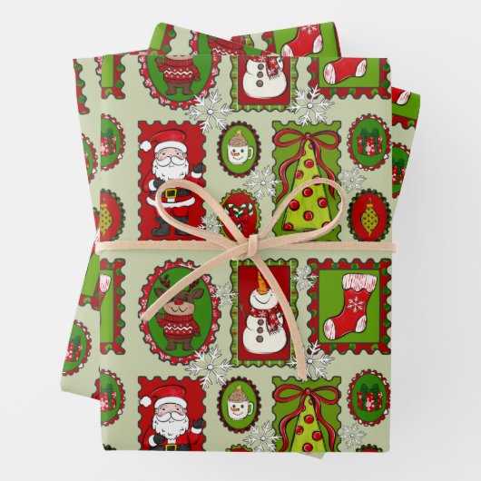 Weihnachtsmarken Geschenkpapier Set (Beispiel)