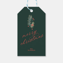 Weihnachtsmarken in den Winterblättern Geschenkanhänger