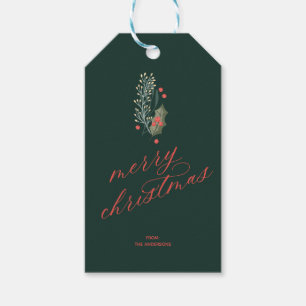 Weihnachtsmarken in den Winterblättern Geschenkanhänger