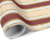 Weihnachtsmarken in Rot, Weiß und Gold Fohlen Geschenkpapier (Rolleneckpunkt)