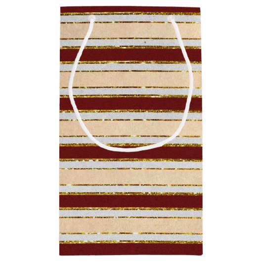 Weihnachtsmarken in Rot, Weiß und Gold Fohlen Kleine Geschenktüte (Rückseite)