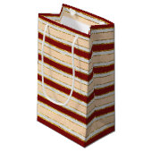 Weihnachtsmarken in Rot, Weiß und Gold Fohlen Kleine Geschenktüte (Vorderseite Schrägansicht)