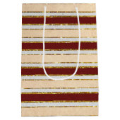 Weihnachtsmarken in Rot, Weiß und Gold Fohlen Mittlere Geschenktüte (Rückseite)