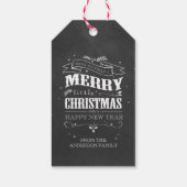 Weihnachtsmarken in rustikalem Chalkboard Geschenkanhänger (Rückseite)