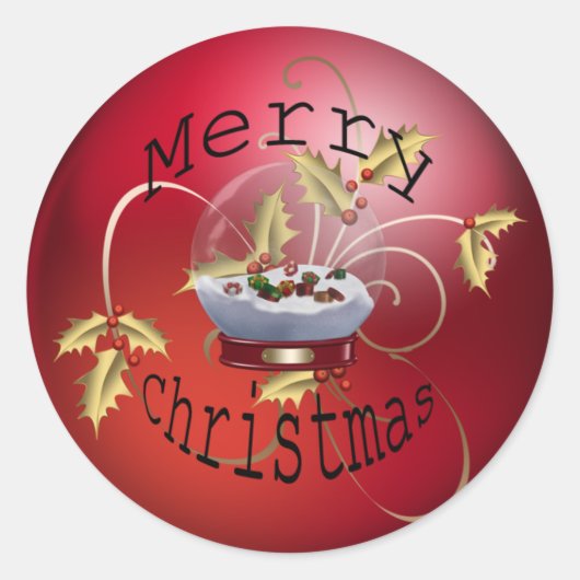 Weihnachtsmarken Runder Aufkleber (Vorderseite)