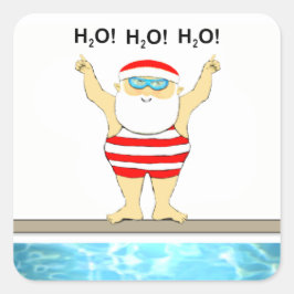 Weihnachtsmarken schwimmen quadratischer aufkleber