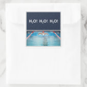 Weihnachtsmarken schwimmen quadratischer aufkleber (Tasche)