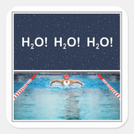 Weihnachtsmarken schwimmen quadratischer aufkleber