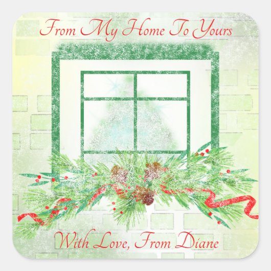 Weihnachtsmarkierungen Quadratischer Aufkleber (Vorderseite)