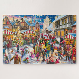 Weihnachtsmarkt auf dem Platz Puzzle